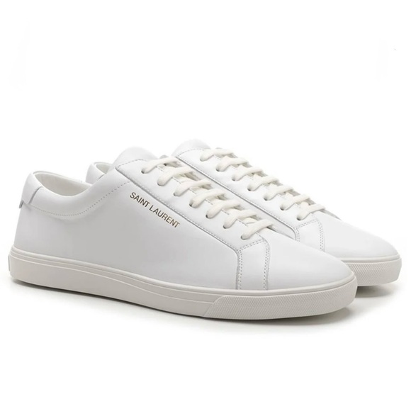 Yves Saint Laurent Shoes - YSL. Saint Laurent Andy White Leather Sneakers